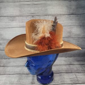 Vintage New Holland Cowboy Hat Made in USA Size Small Feathers (20.75" circ)
